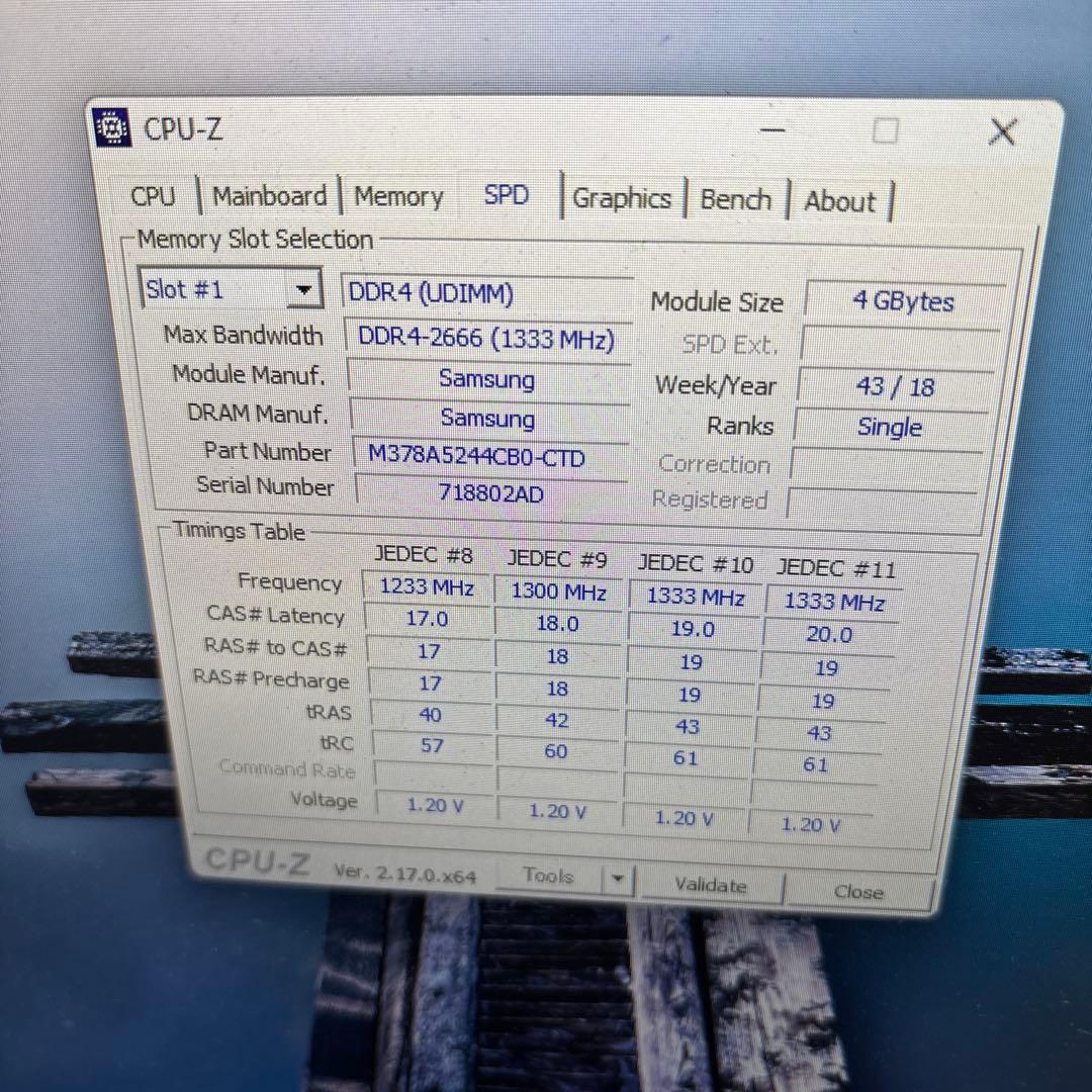 【ジャンク】Core i5-8400/i3-6100 DDR4メモリセット