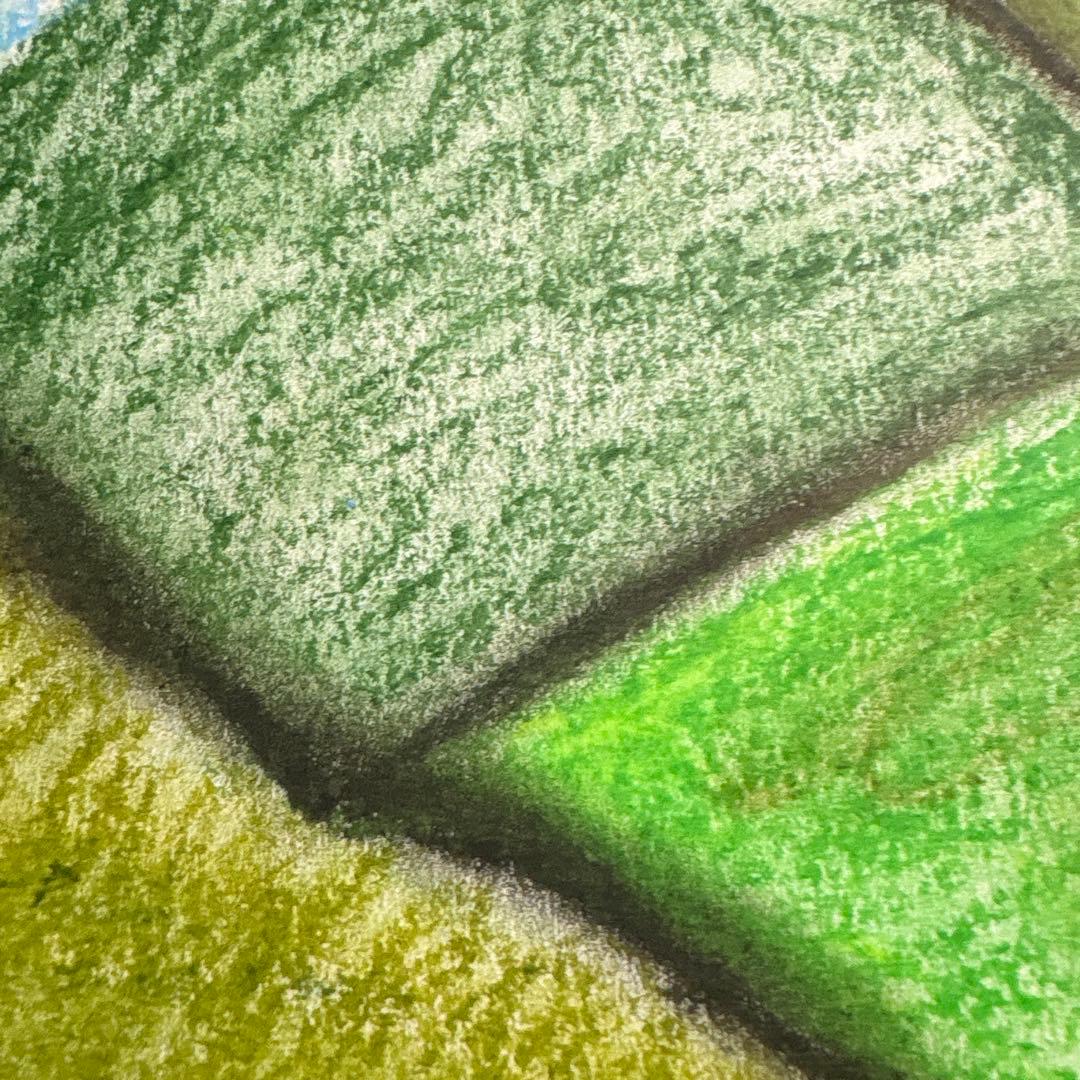 山のクレヨン風景画