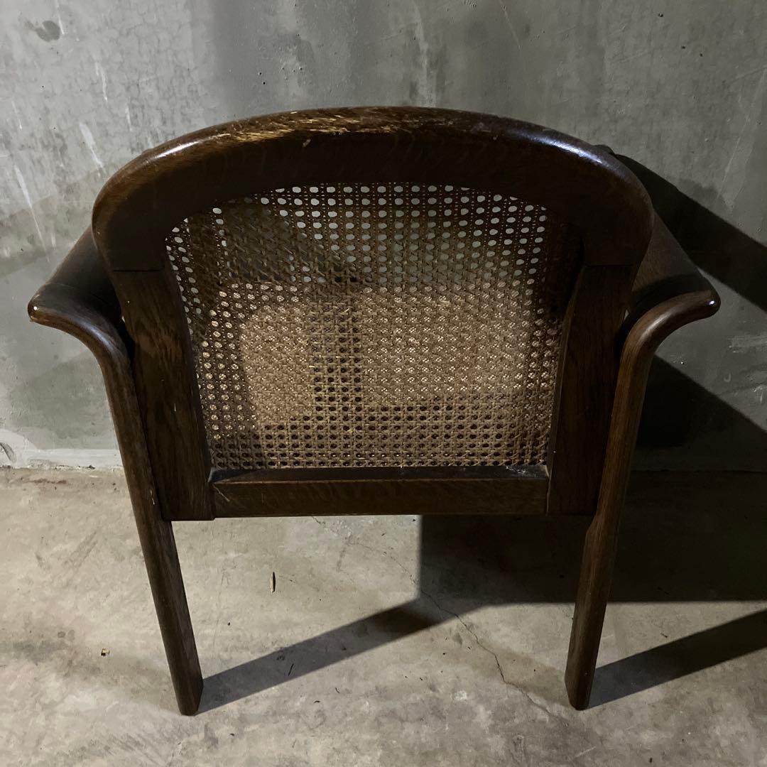 メーカー不明 ラタン アームチェア 椅子 イス ダイニングチェア ②
