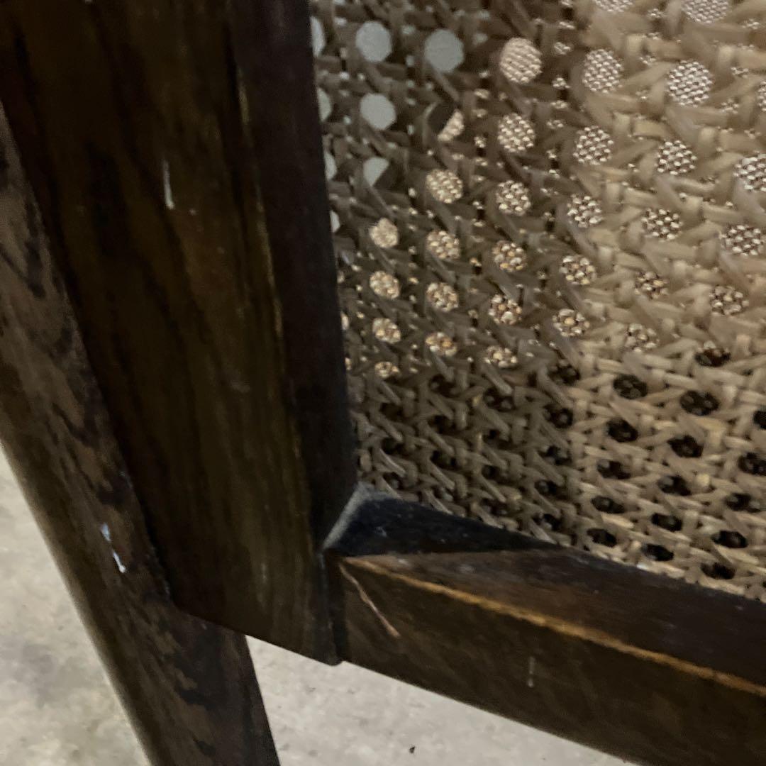 メーカー不明 ラタン アームチェア 椅子 イス ダイニングチェア ②