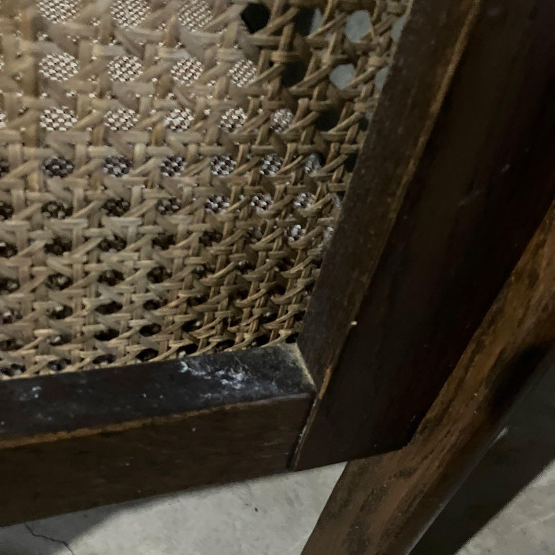 メーカー不明 ラタン アームチェア 椅子 イス ダイニングチェア ②