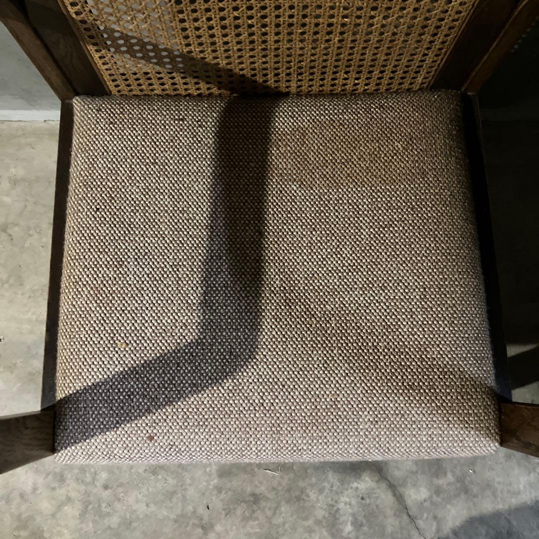 メーカー不明 ラタン アームチェア 椅子 イス ダイニングチェア ②