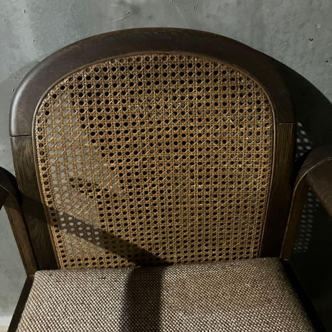 メーカー不明 ラタン アームチェア 椅子 イス ダイニングチェア ②