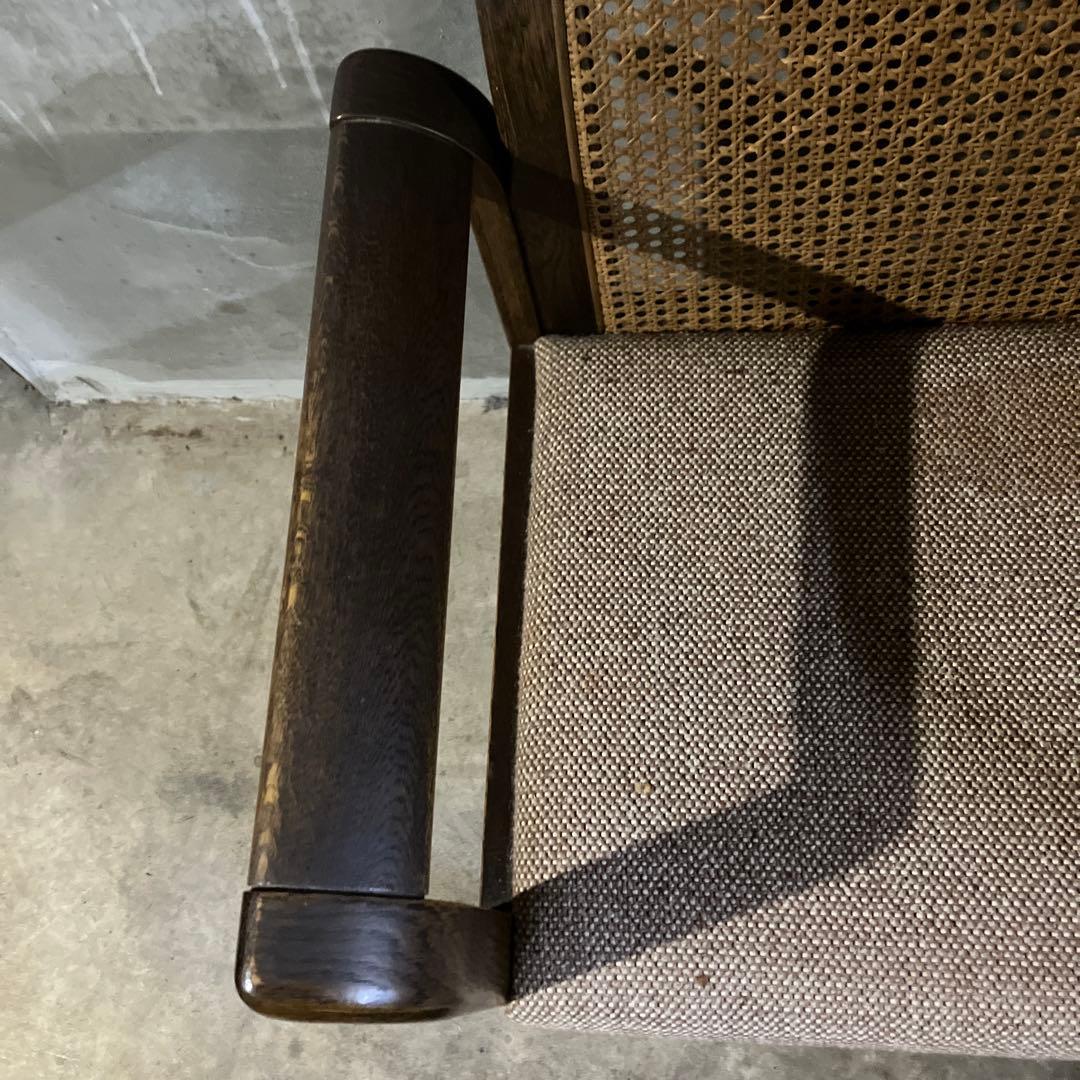 メーカー不明 ラタン アームチェア 椅子 イス ダイニングチェア ②