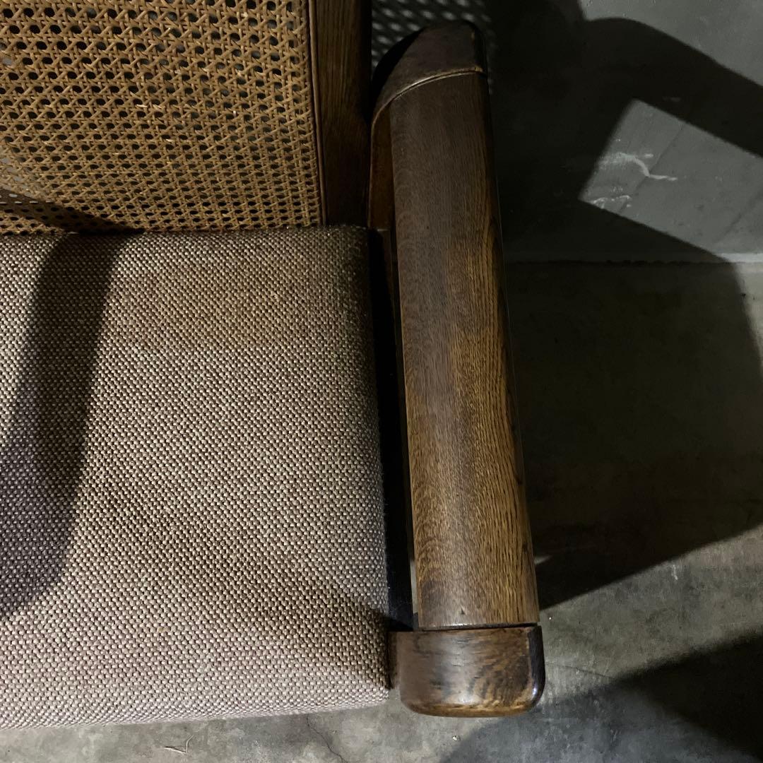 メーカー不明 ラタン アームチェア 椅子 イス ダイニングチェア ②