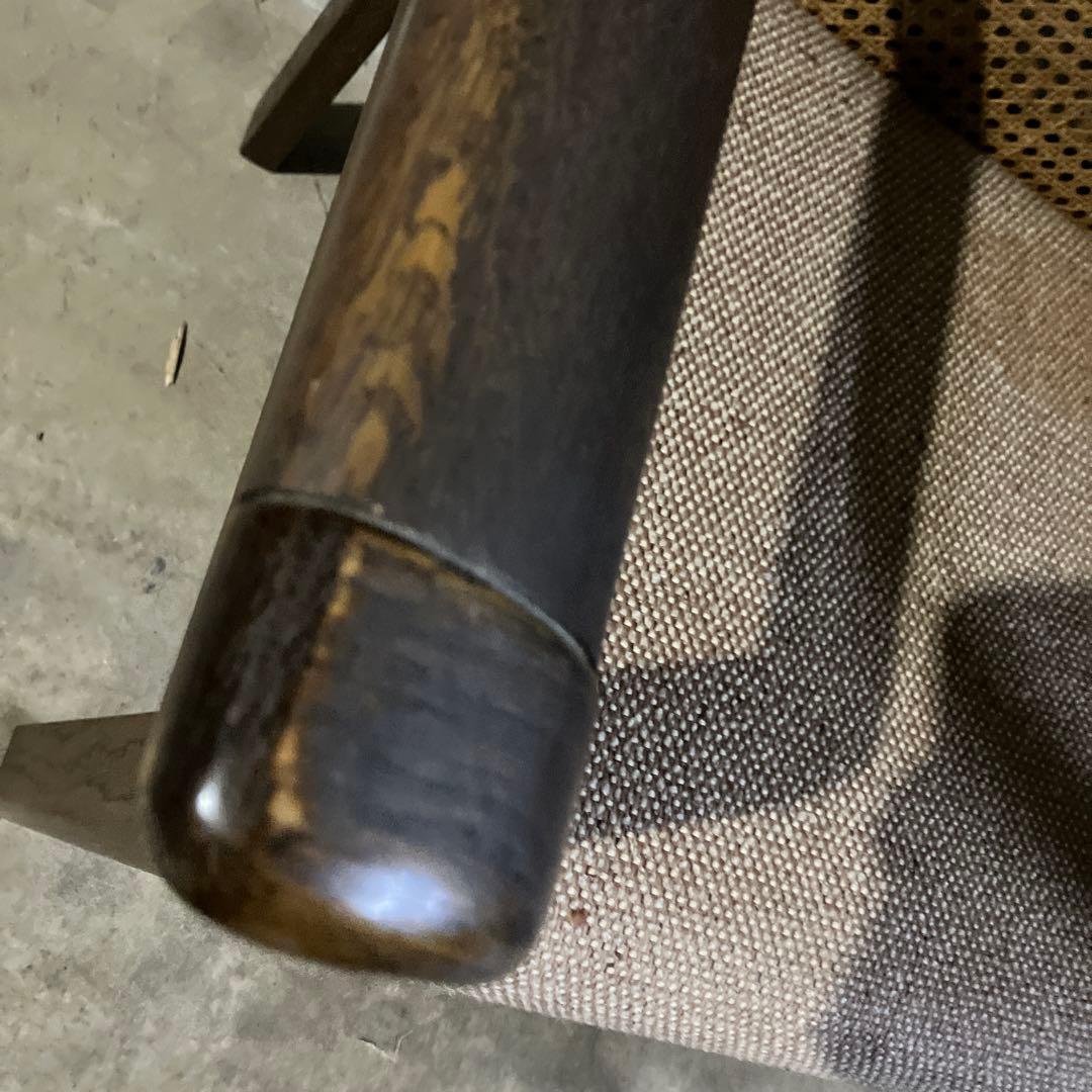 メーカー不明 ラタン アームチェア 椅子 イス ダイニングチェア ②