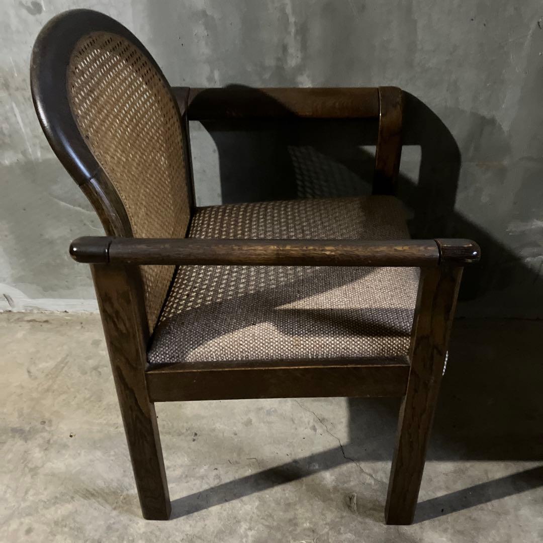 メーカー不明 ラタン アームチェア 椅子 イス ダイニングチェア ②