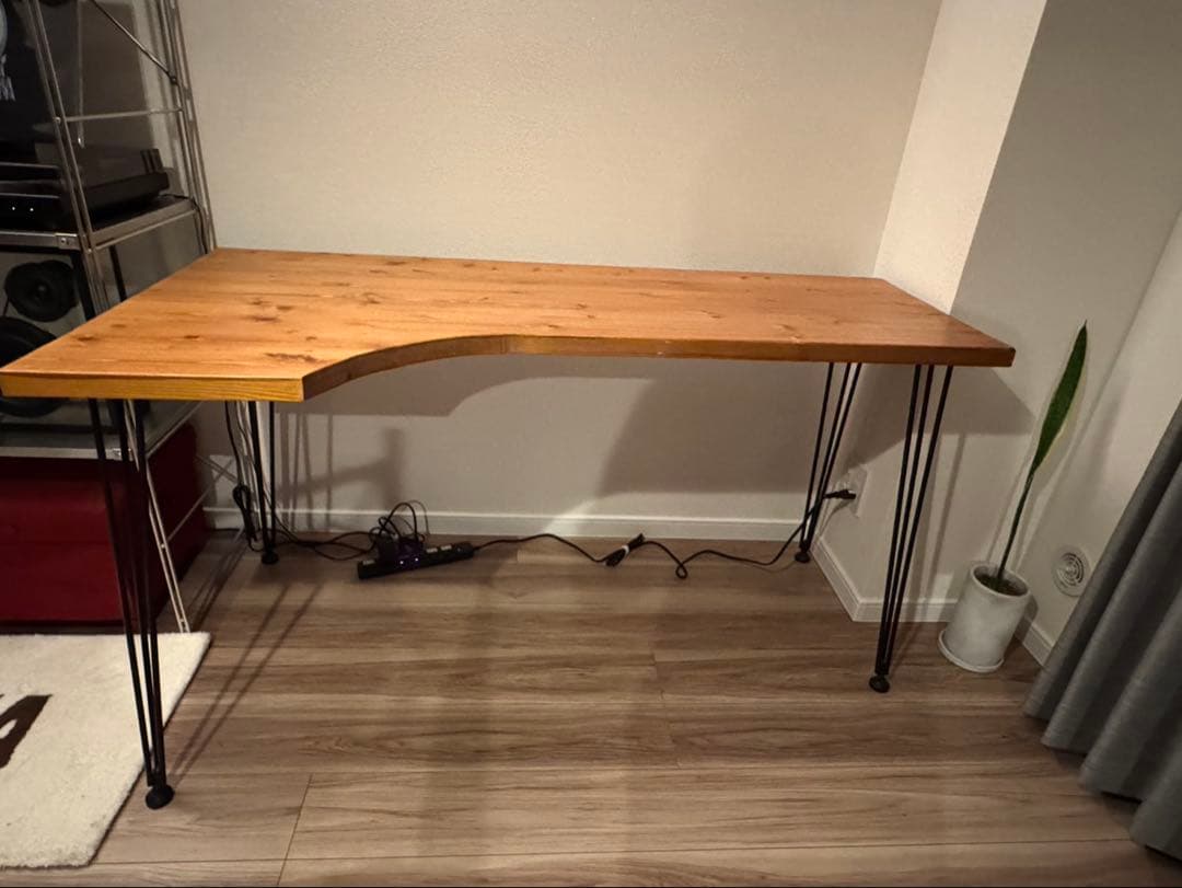 LOWYA L字 デスク 140cm 天然木使用