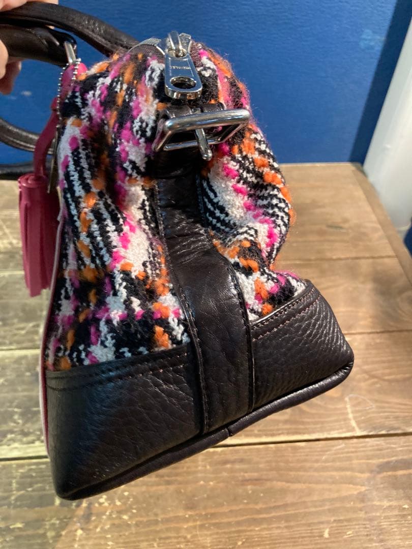 H 訳あり　コーチ　ハンドバッグ　バック　ピンク　白　ホワイト