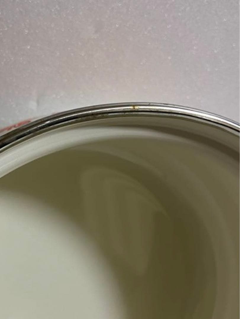 【昭和レトロ】ミッチ ホーロー鍋(両手鍋&片手鍋)セット 白とオレンジ色 花柄