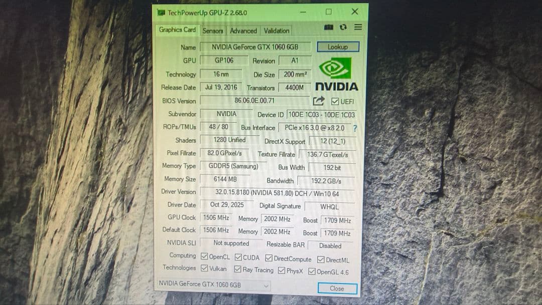 PALIT GTX 1060 DUAL 6G 動作確認済み ②