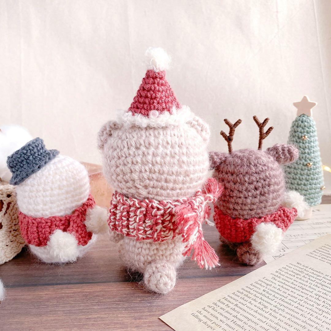 ほっこり冬の仲間たちのクリスマスあみぐるみセット