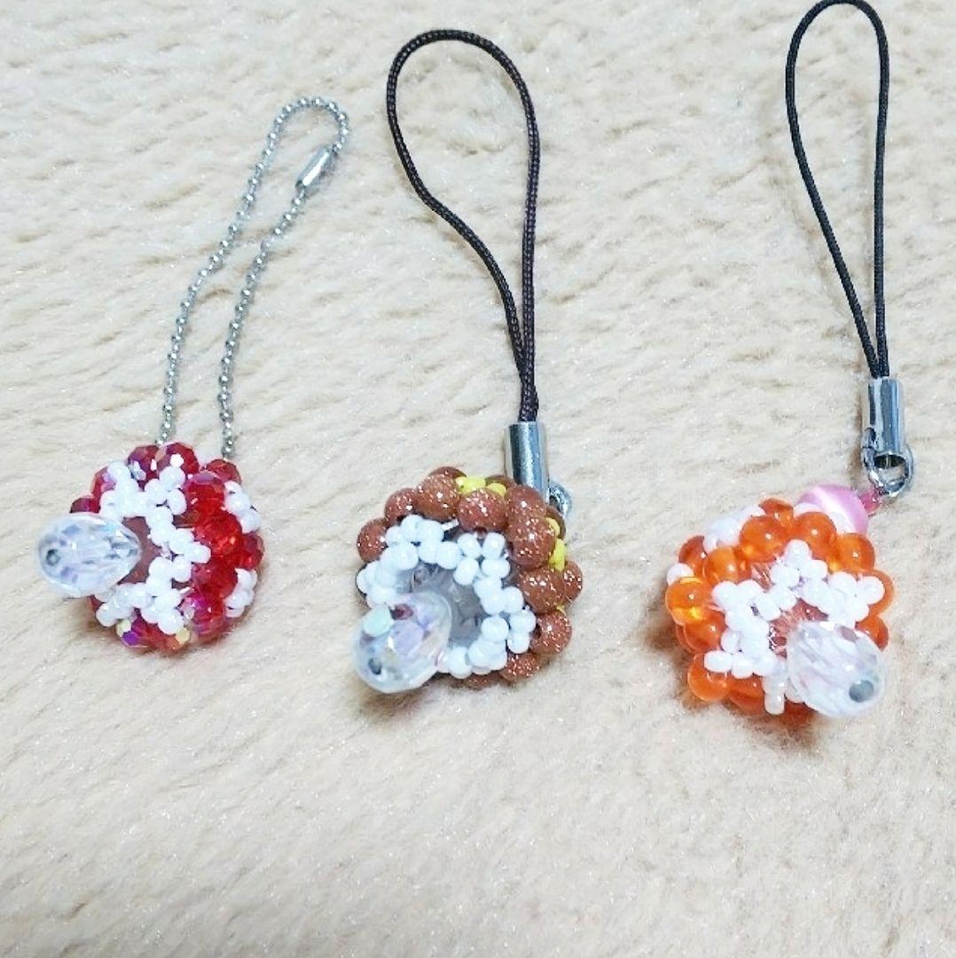 ビーズストラップ／きのこ／ひょうたん