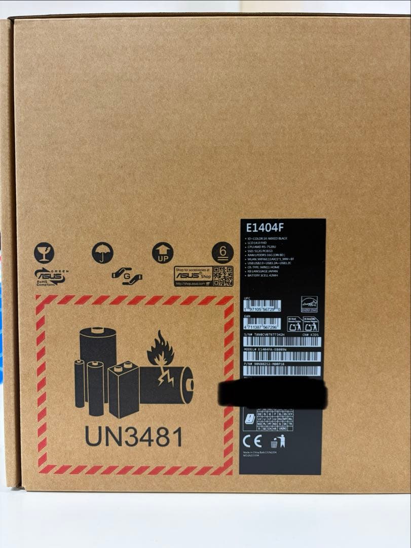 Windowsノート本体 Ryzen5-7520U 16/512 ASUS Vivobook E1404F