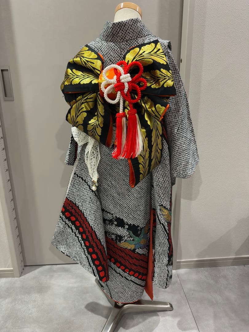 高級総絞り　正絹　七五三　着物　フルセット