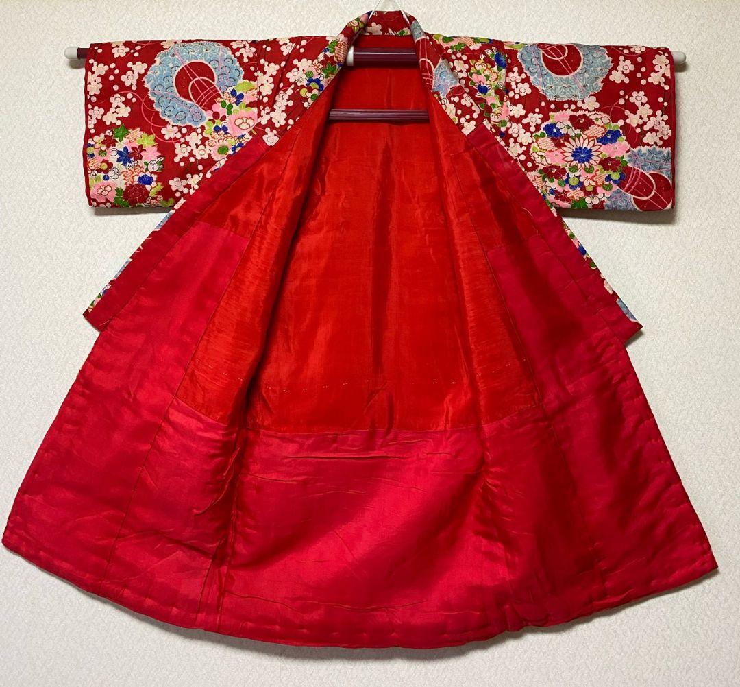 No.300アンティーク子供着物正絹3歳用着丈81センチ裄丈40センチ