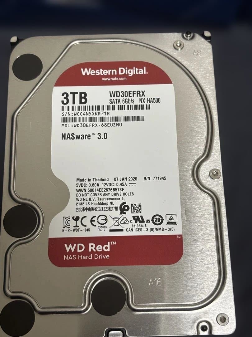 WD Red 3TB WD30EFRX 2台セット