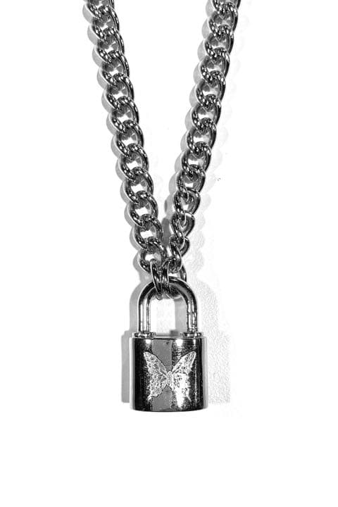 ピンズ・ピンバッジ・缶バッジ Padlock Necklace (SILVER)