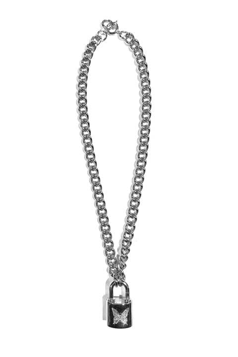 ピンズ・ピンバッジ・缶バッジ Padlock Necklace (SILVER)