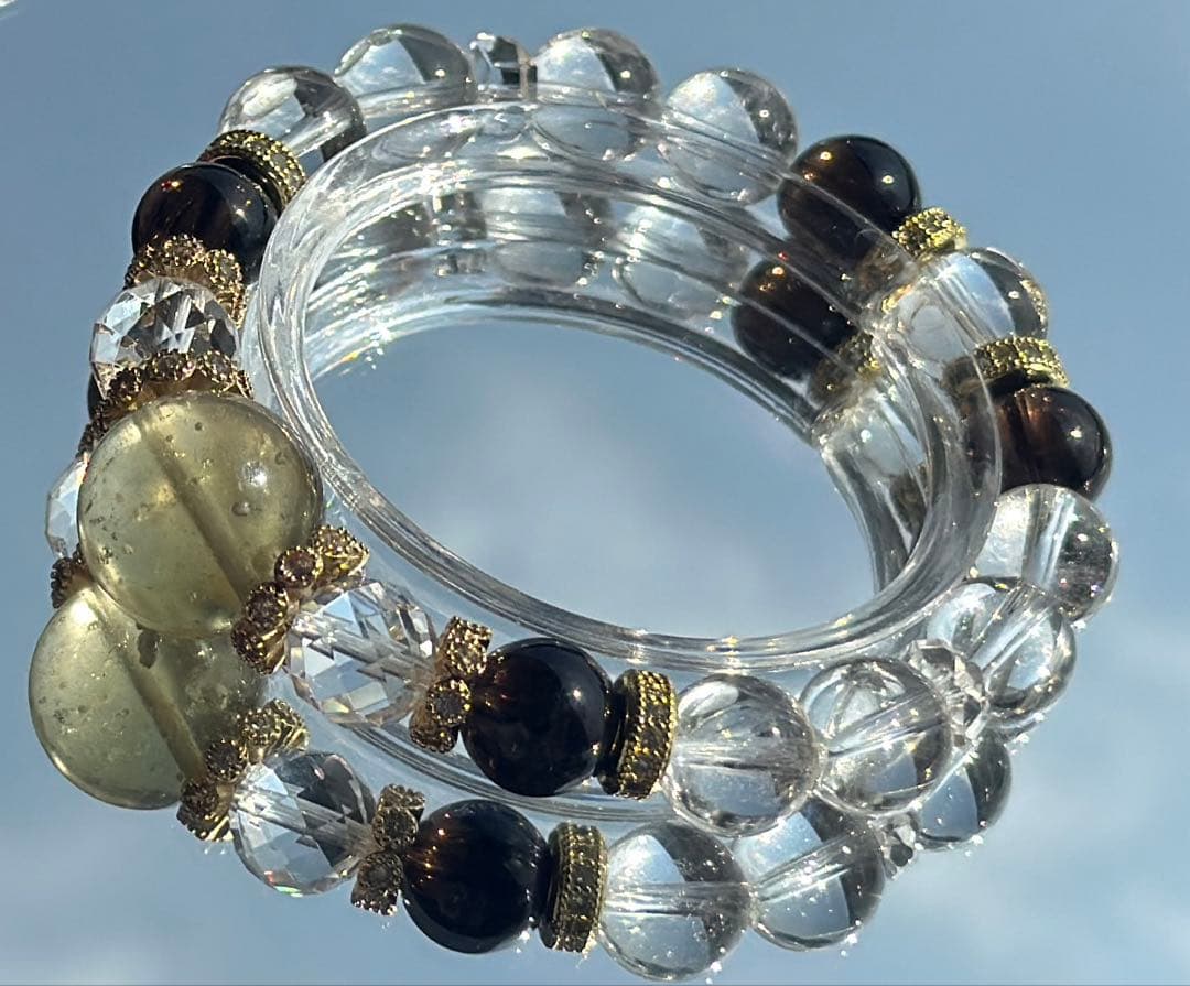 【高品質】リビアングラス １５mmブレスレット 内径16cm