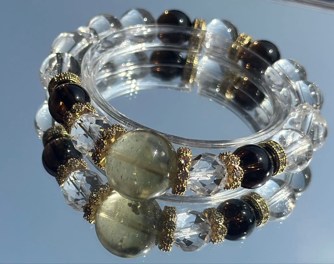 【高品質】リビアングラス １５mmブレスレット 内径16cm