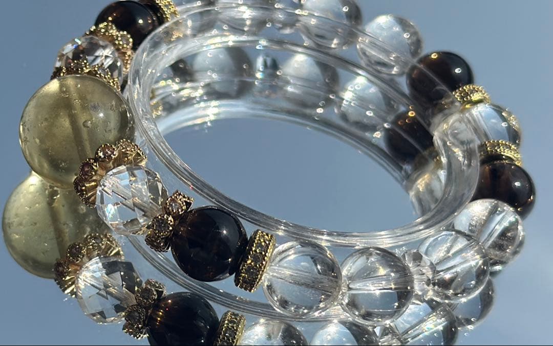 【高品質】リビアングラス １５mmブレスレット 内径16cm