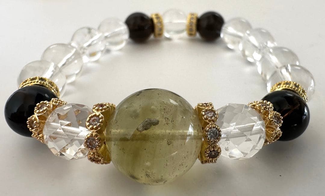 【高品質】リビアングラス １５mmブレスレット 内径16cm