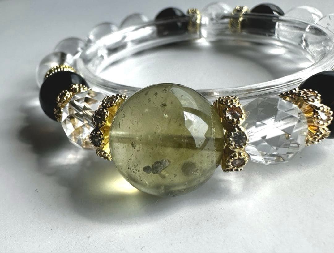 【高品質】リビアングラス １５mmブレスレット 内径16cm