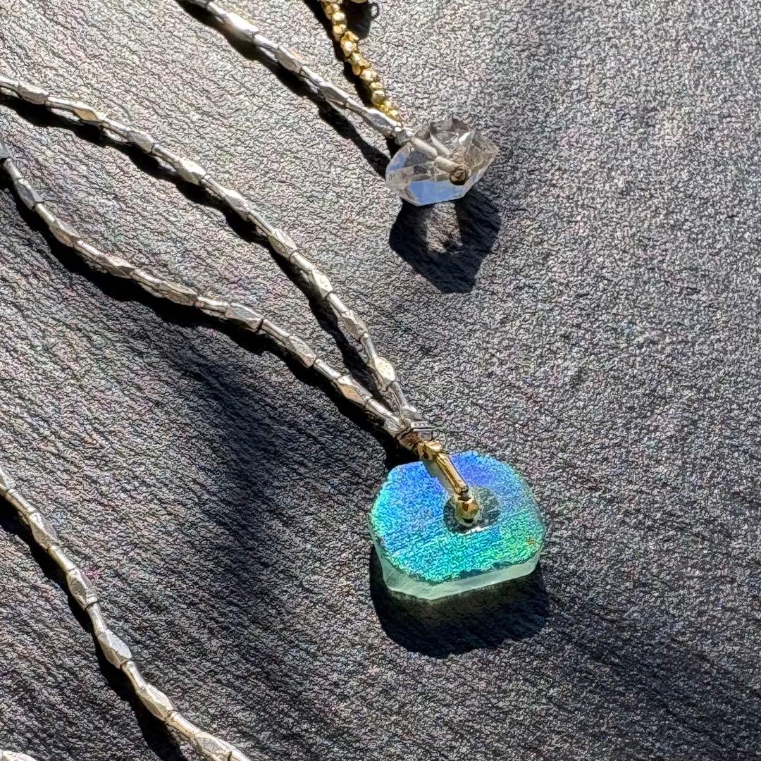 ローマングラス　シトリン　カレンシルバーブレスレット