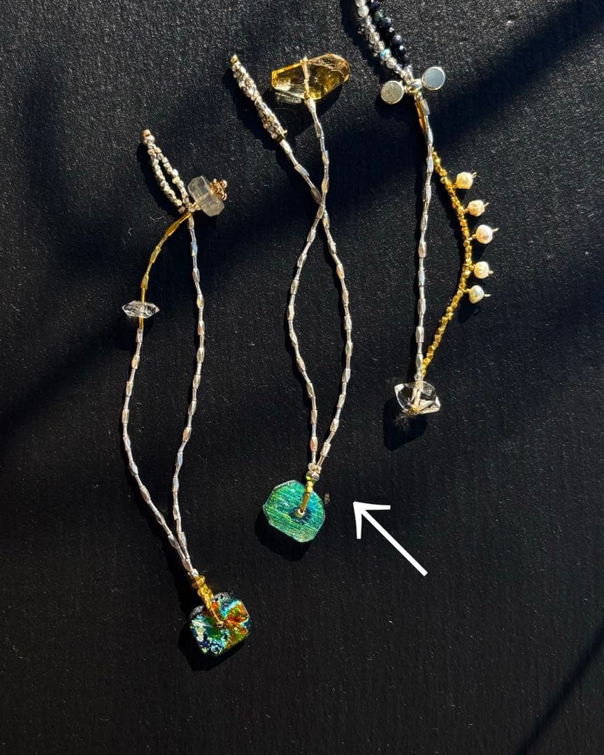 ローマングラス　シトリン　カレンシルバーブレスレット