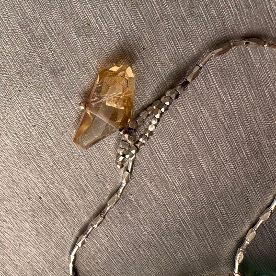 ローマングラス　シトリン　カレンシルバーブレスレット