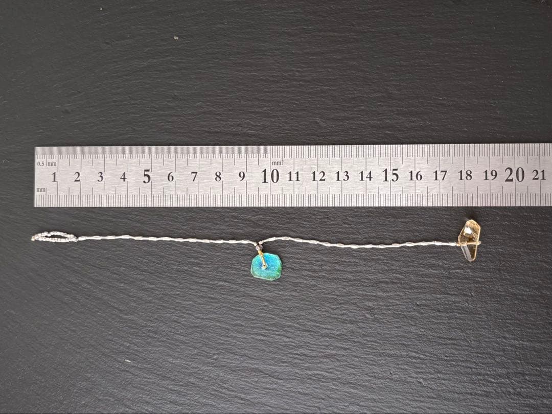 ローマングラス　シトリン　カレンシルバーブレスレット