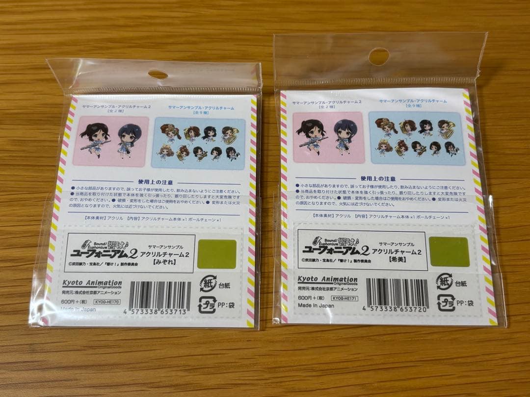 響け！ユーフォニアム アクリルチャーム 傘木希美 鎧塚みぞれ