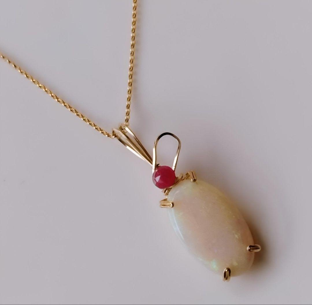 Kgf14 宝石ルース ウォーターオパール ルビー ペンダント トップ