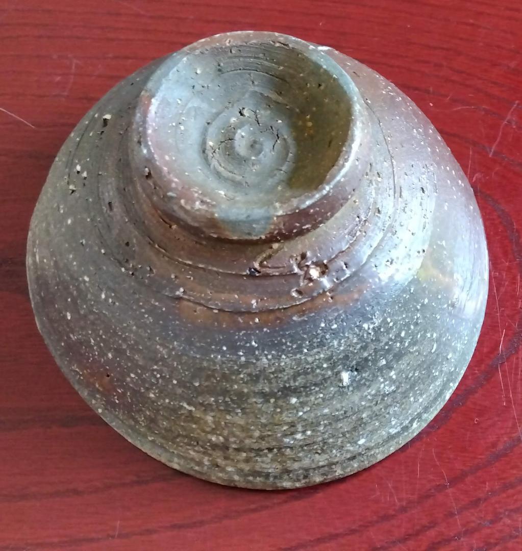 越前焼　白越不朝　塩越窯灰釉究極美逸品ぐい呑み/湯呑2種茶托3点セットNo:9