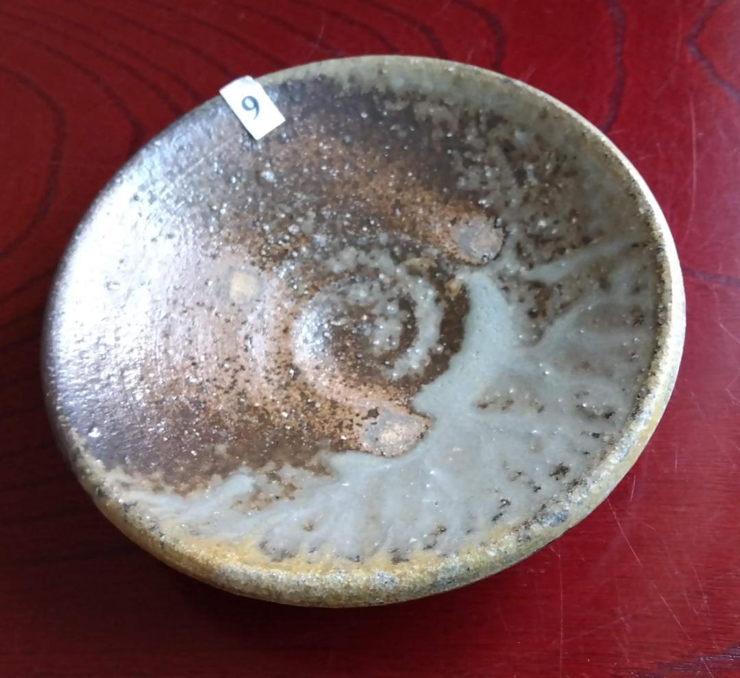 越前焼　白越不朝　塩越窯灰釉究極美逸品ぐい呑み/湯呑2種茶托3点セットNo:9