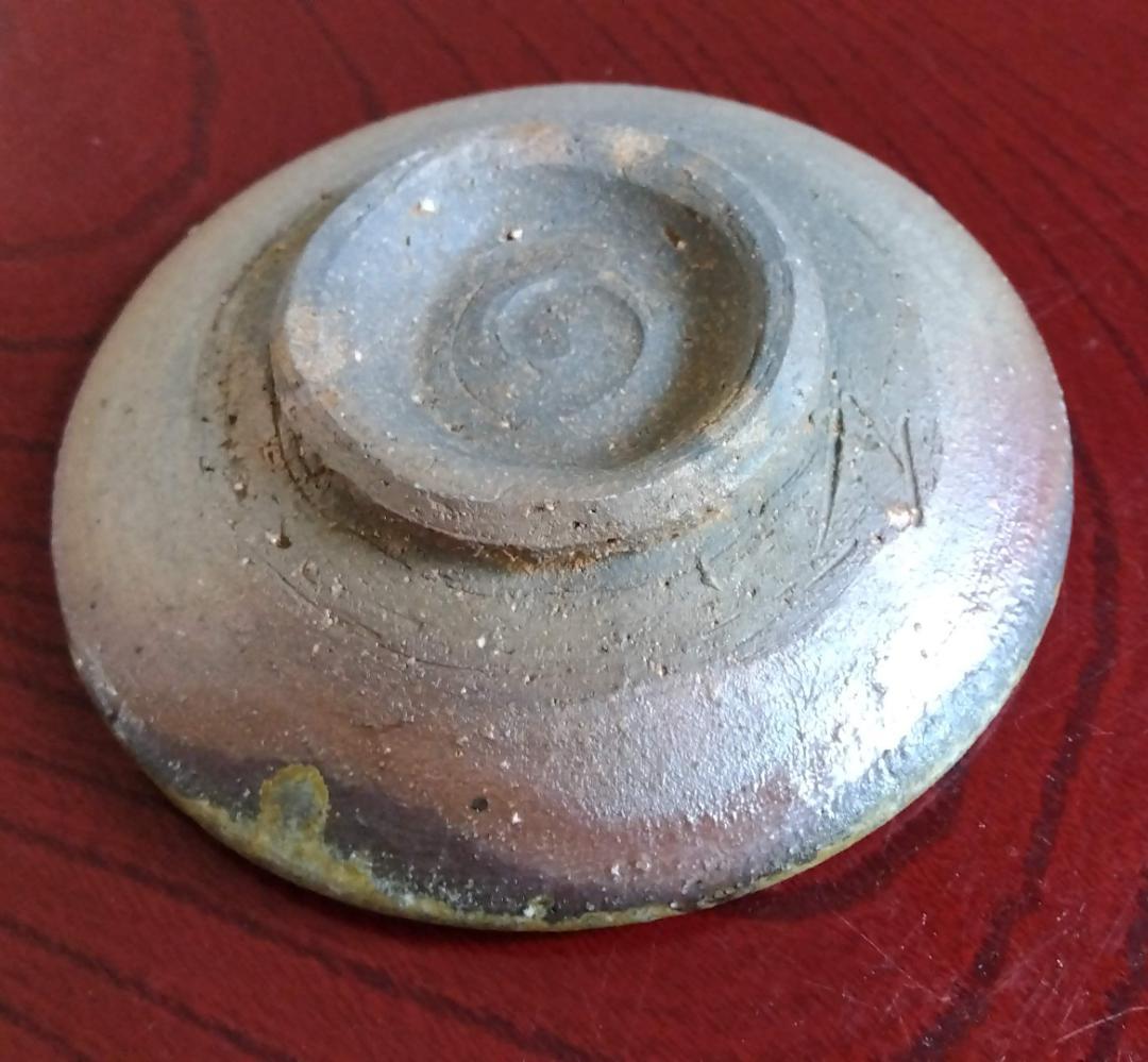 越前焼　白越不朝　塩越窯灰釉究極美逸品ぐい呑み/湯呑2種茶托3点セットNo:9