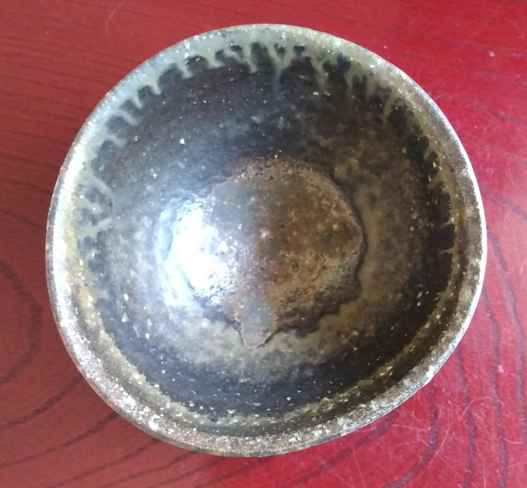 越前焼　白越不朝　塩越窯灰釉究極美逸品ぐい呑み/湯呑2種茶托3点セットNo:9