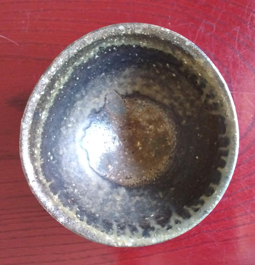 越前焼　白越不朝　塩越窯灰釉究極美逸品ぐい呑み/湯呑2種茶托3点セットNo:9