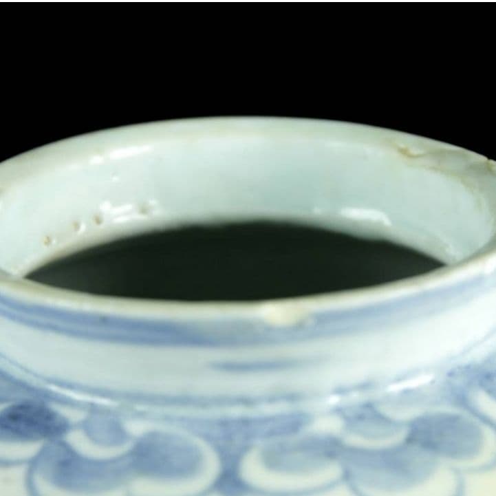 李朝時代 染付壷 15cm 朝鮮古陶 唐物骨董