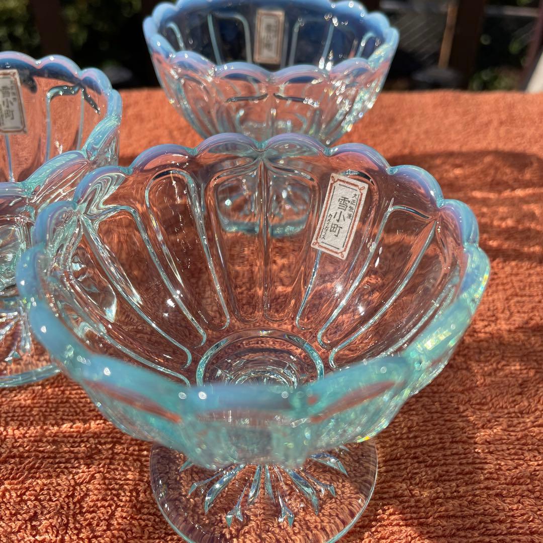 廣田硝子 雪の花　フラッペ レトロモダン 5客　新品未使用
