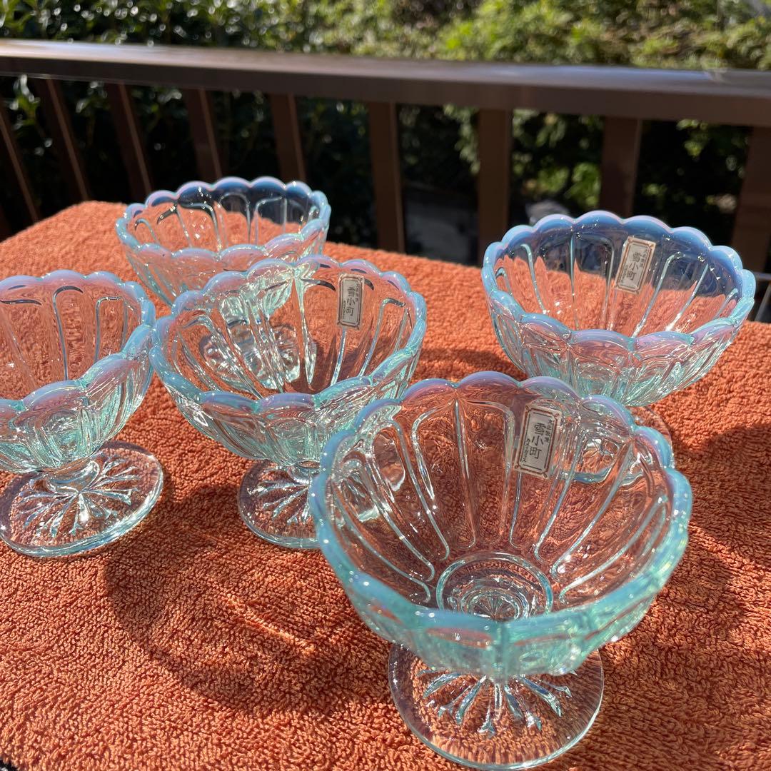 廣田硝子 雪の花　フラッペ レトロモダン 5客　新品未使用