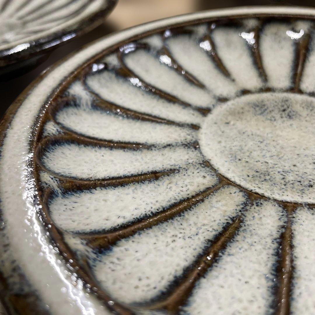 丹波　名工　生田和孝　白釉銘々皿　5枚　共箱