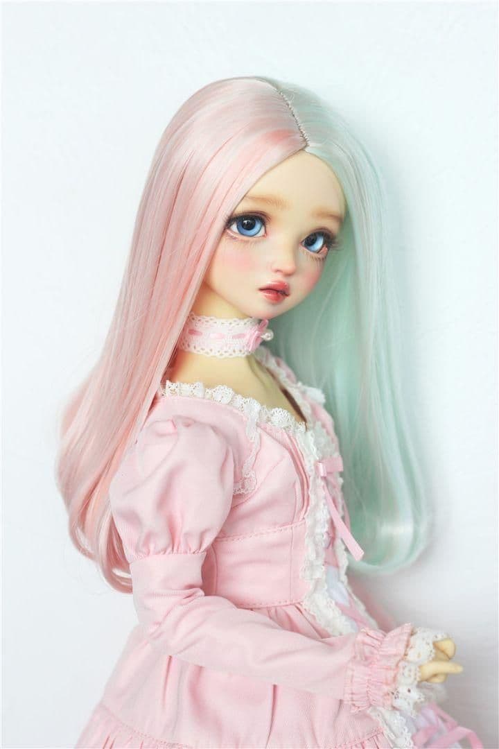 AS26 BJD 1/3 人形 ドール　用ウィッグ カツラ 耐熱 ハンドメイド