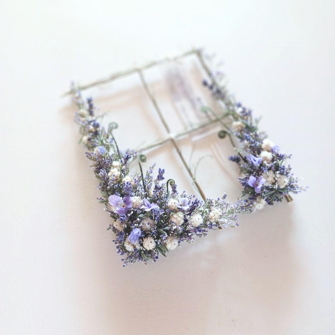 魔女の棲む森 ～空に咲いた窓譜～ ドライフラワー リース 窓枠 額縁 フレーム