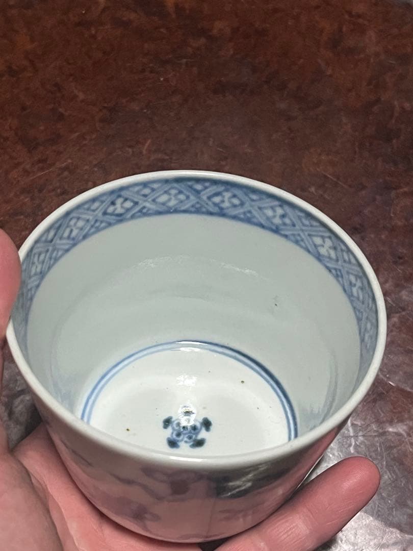 モダンデザイン　古伊万里　蕎麦猪口　散らし　無傷完品　大振り　松竹梅　柿右衛門