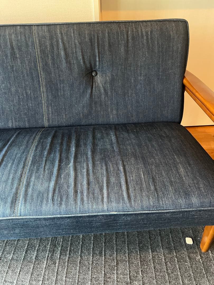 美品　カリモク60 Kチェア 2シーター リミテッド　カイハラデニムソファ