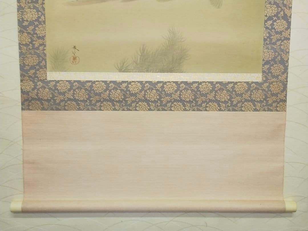 ♥【模写】　掛軸　菱田春草　遊鯉図　桐箱付き　掛け軸　骨董品