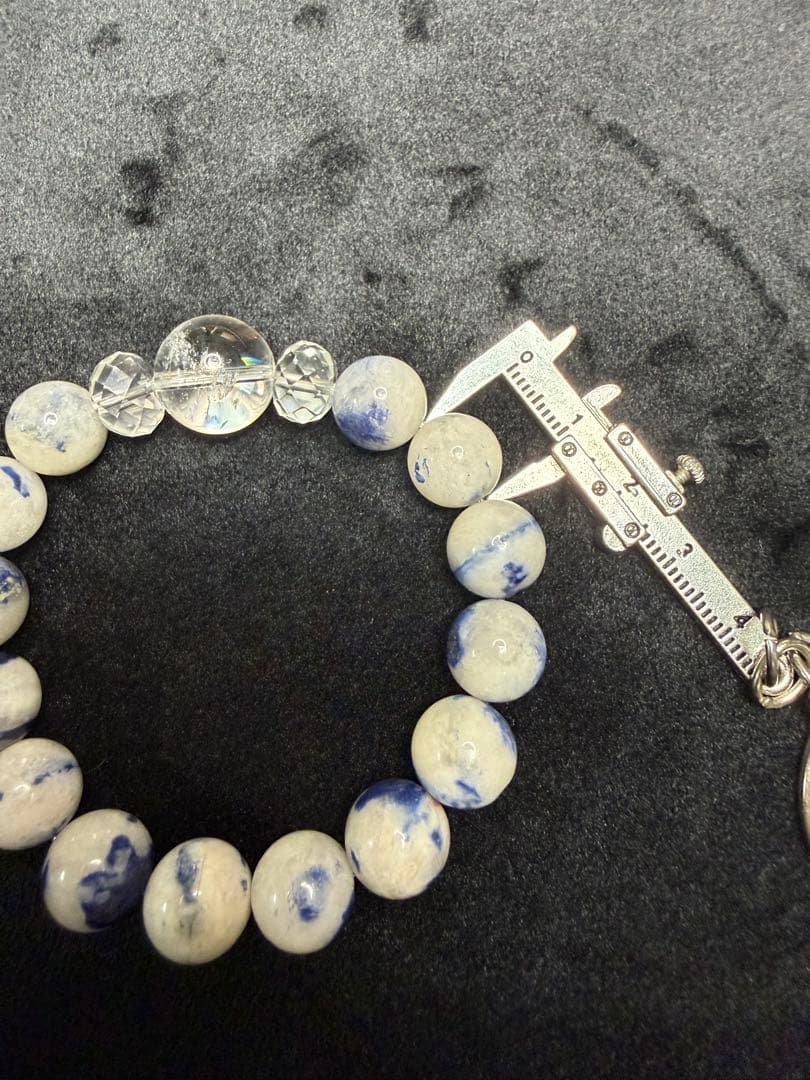 デュモルチェライトインクォーツ×アイリス水晶 ブレスレット 16cm