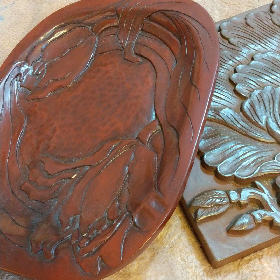 アンティーク  鎌倉彫り  ２品